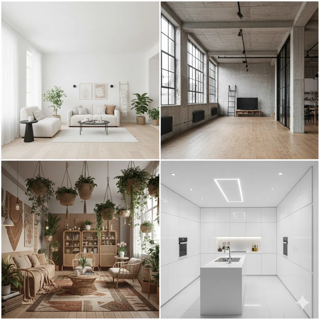 Latest interior design trends showcasing color schemes and modern styling approaches